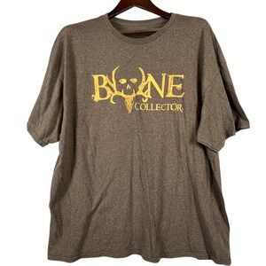 Bone Collector Mens 2XL Brown Yellow Logo Graphic T Shirt Hunting Gorpcre